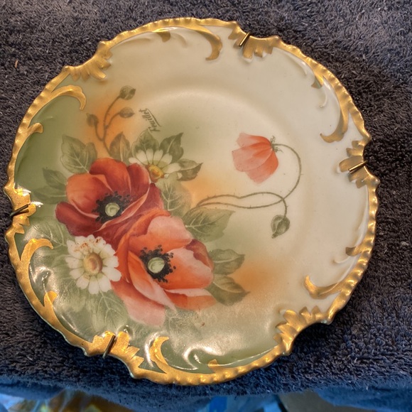 Vintage Bavaria Royal Munich Hand Painted Daisies & Poppies Signed Feuillet - Picture 3 of 15